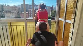 Risky Sex with my Neighbor on the Balcony !