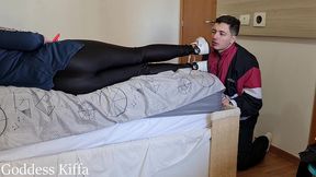 she went on a date with another man and on the way back she made the cuckold clean her sneakers - kiffa feet - fetish - feet - bdsm