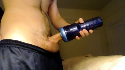 hot big cock fucks fleshlight to cumshot - solo male college alien fleshlight creampie