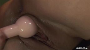 Sativa Rose gets her nasty lesbian booty pounded by Clara G's wicked toy