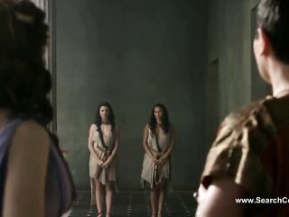Jessica Grace Smith and Lesley-Ann Brandt undressed - Spartacus