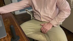 Interrupted my work to play with my ass and jerk off