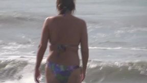The first time I enjoy my wife's beautiful sister on the beach, I cum and fill her hairy pussy with milk