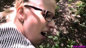 MILF Eva Engel gets a public blowjob then fucked hard at the park