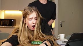 Stacked amateur secretary punished by hung boss for failed task