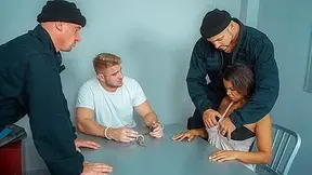 LAW4k. Man is watching how guard bangs his Chick for big debts