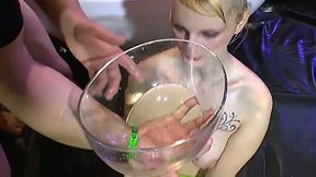 Hot blonde Euro slut gets banged and pissed on