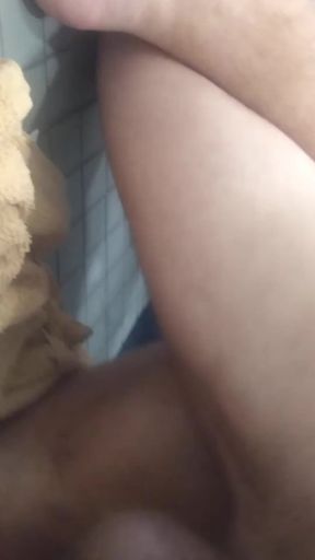 T4t Couple; Slamming My Raw Thick Chickcock Repeatedly Into My Transmasc Fiance's Hott Dropping Bare Mancunt in the Shower