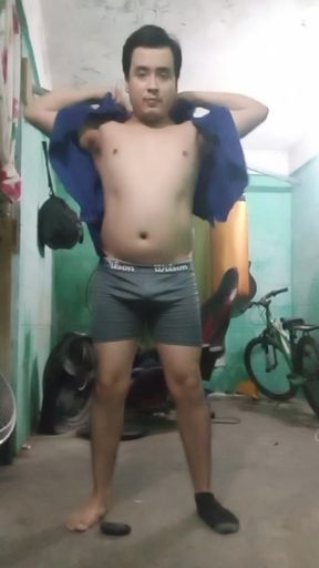 Jesus in boxer pulling his penis #156
