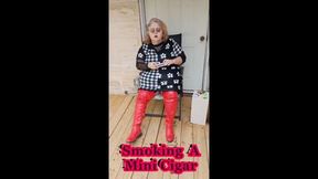 Mistress V Smoking a Mini Cigar and Talks About