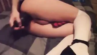 Crossdresser amateur anal training with sex toy solo