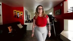 INEED2PEE Red August pee waterfall in yoga leggings