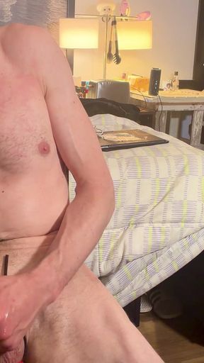 Latest Jerk off Vid Where I Bust Big, Naked Sitting on Chair See My Veiny Bwc 10 in