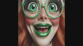 REDHEAD GREEN LIPSTICK KISSES