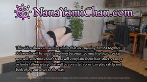 Strappado tied to pole and spanked