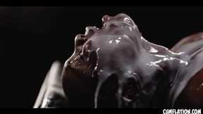 Black Beauty Grabs Stuffed with White Cum
