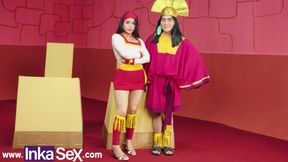 INKA SEX - THE EMPEROR'S FOLLIES - Malinda receives Kuxco's huge cock through the anus in the middle of the classroom