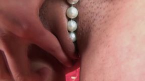 Petite hot babe bounces on huge toy