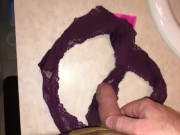POV Dirty Panty Masturbation Sniffing,Tasting, and Cumming On Another Pair Of My Wifes Dirty Panties