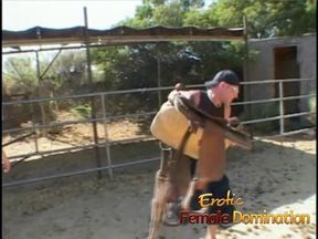 Dude rides femdom strapon