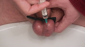 Testicle saline injection 5ml each