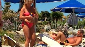 Spy Beach Mature BBW with saggy huge Tits Nipples Areola