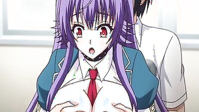 Watch this horny Japanese teen with purple hair get banged hard in school uniform
