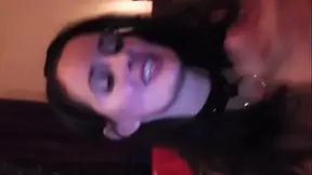 Amateur German girl gives a sloppy fellatio while wearing a kinky outfit.