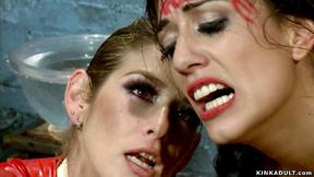 ”Lesbian dunked & anal fucked”