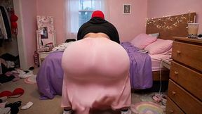 Big Ass Latina Twerking in Tight Light Pink Dress