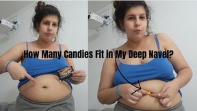 Bellybutton Challenge: How Many Candies Fit in My Deep Navel?