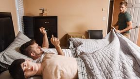 Two guys take turns topping
