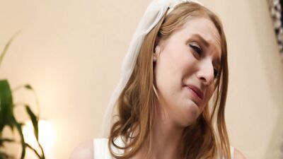 Skinny blonde bride seduced by a dominant black chick into lesbian fucking