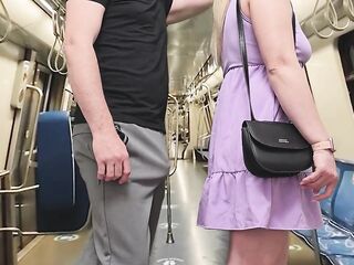 Watching how my wife is touched in public. That babe wank stranger's erection on crowded subway