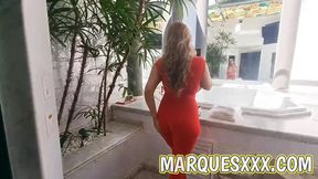 Hot MILF bends over pole and gets her ass fucked