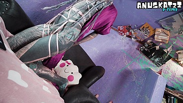Tattoo model livestream with ANAL masturbation
