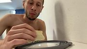 Cum on tost with nutt