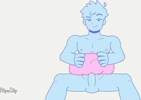 Built and fucked raw silicone toy jock solo pounding his ass