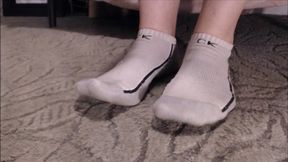Big Feet with Toenails and red Nail Polish