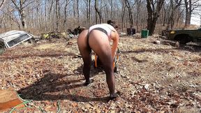 Racy Thirsty Teen Babe Gets Hooked on Flesh-Filled Lingerie Orgy Outdoors
