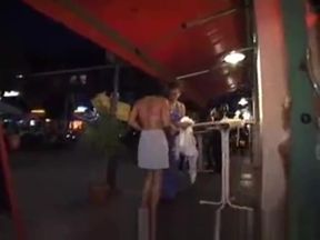 Strip Game Contest at Bar.--CharlottC