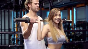 Boxing with big melons Ukrainian mommy