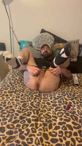 Just a T-shirt and a Jockstrap and the Bed Play Begins