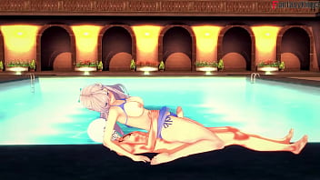 Belfast bikini sex on the pool | RED | Azur Lane | Full &amp_ POV on Sheer &amp_ PTRN: Fantasyking3