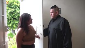 He Dresses as a Priest and Fucks the Horny Brunette
