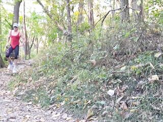 Transgender in Spandex Swimsuit piddles during the time that running