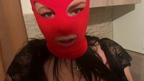 🔴 cheating in the kitchen – red mask, anal & ass to mouth