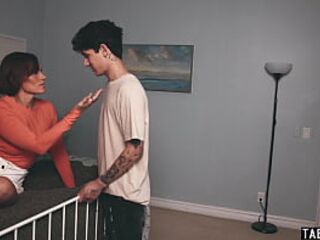 Large bazookas cougar stepmom desires her step sons large weenie