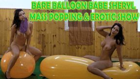 Bare balloon babe Sheryl mass popping and erotic show