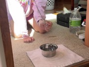 Drinking from my doggy bowl